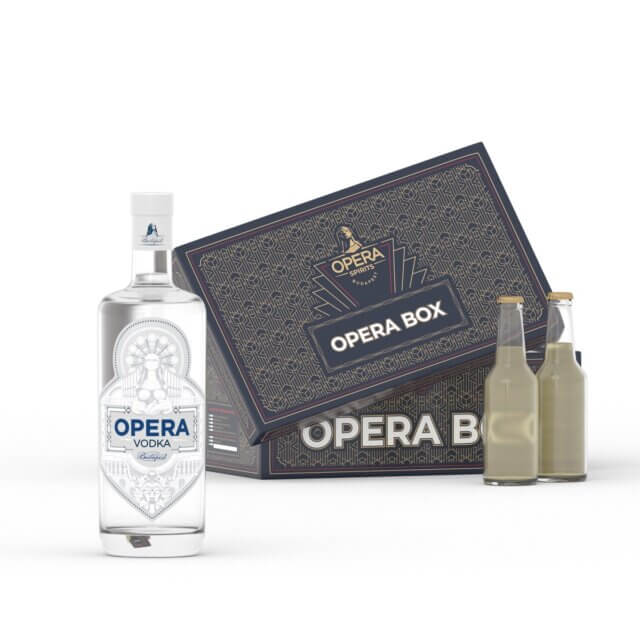 Opera Vodka Box with 2 bottles of J.Gasco ginger beer 0.2L